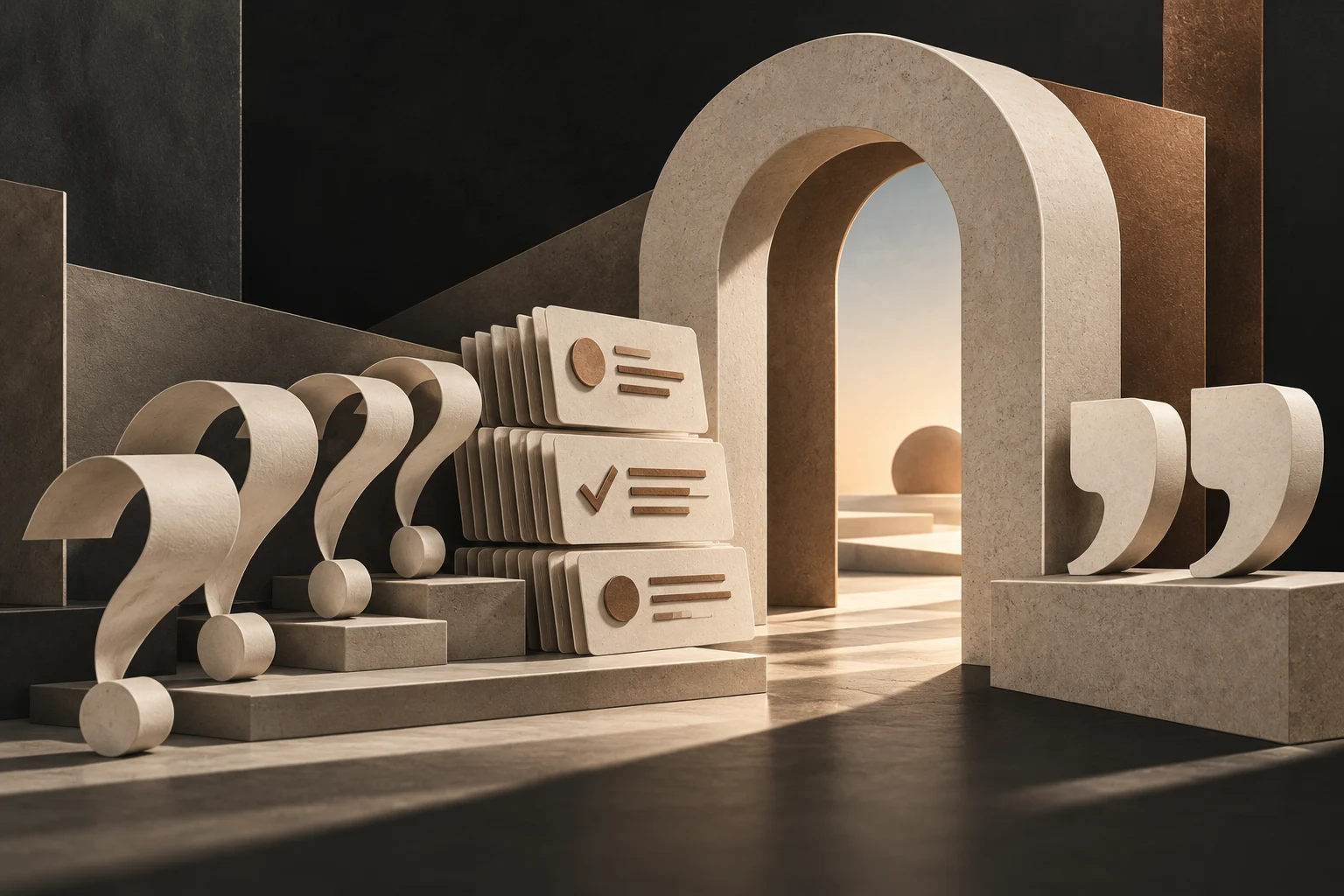 Original C3i3 paper-and-limestone artwork about choosing a search partner.
